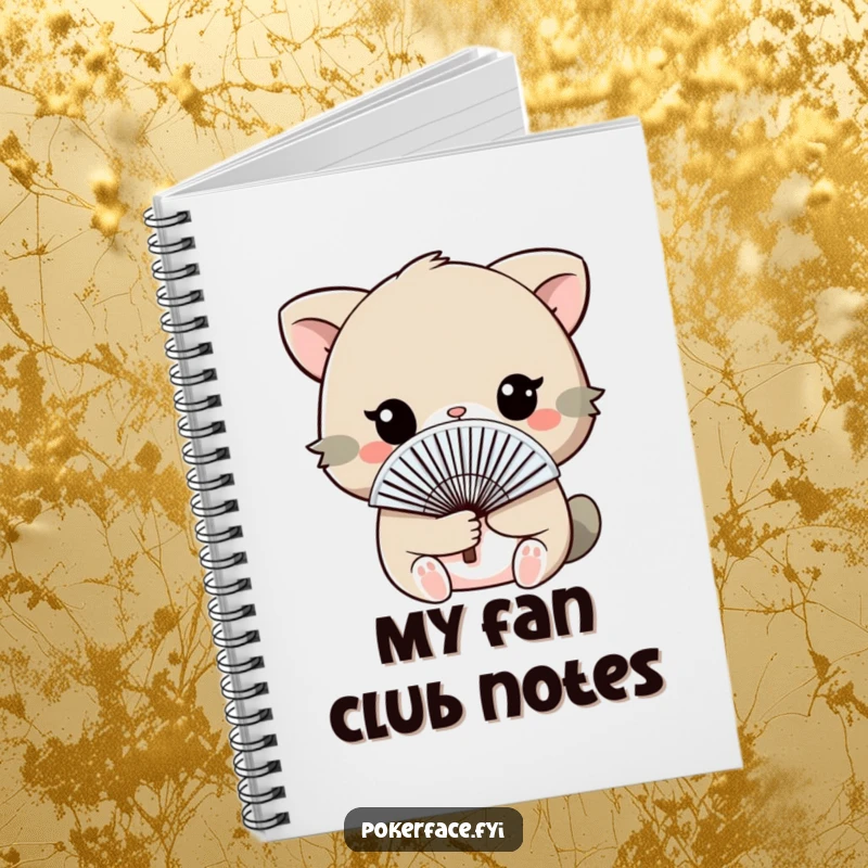 Funny Notebook with an animal holding a fan discreetly, perfect for capturing subtle amusement, a useful gift.
