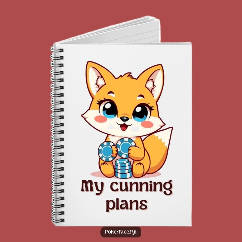 Funny Fox Poker Notebook: Unwavering Eyes & Chips - Perfect Funny Gift for Strategy!
