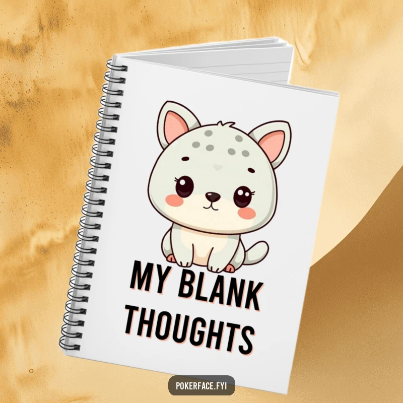 Funny Animal Expression Notebook featuring a character with a neutral face, ideal for jotting notes with humor.