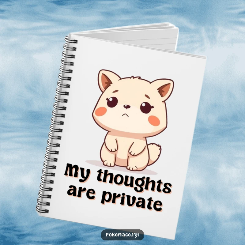 Funny Notebook with a stoic animal character impassively observing, ready to record deep thoughts, a perfect funny gift for journaling.