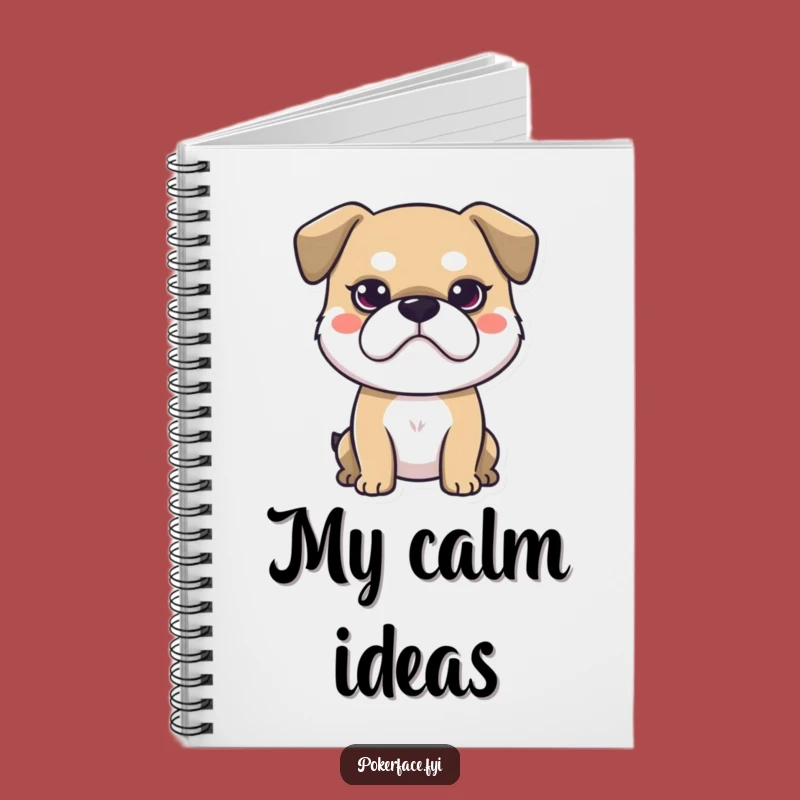 Funny Stoic Dog Notebook, Hilarious Neutral Face Canine Journal