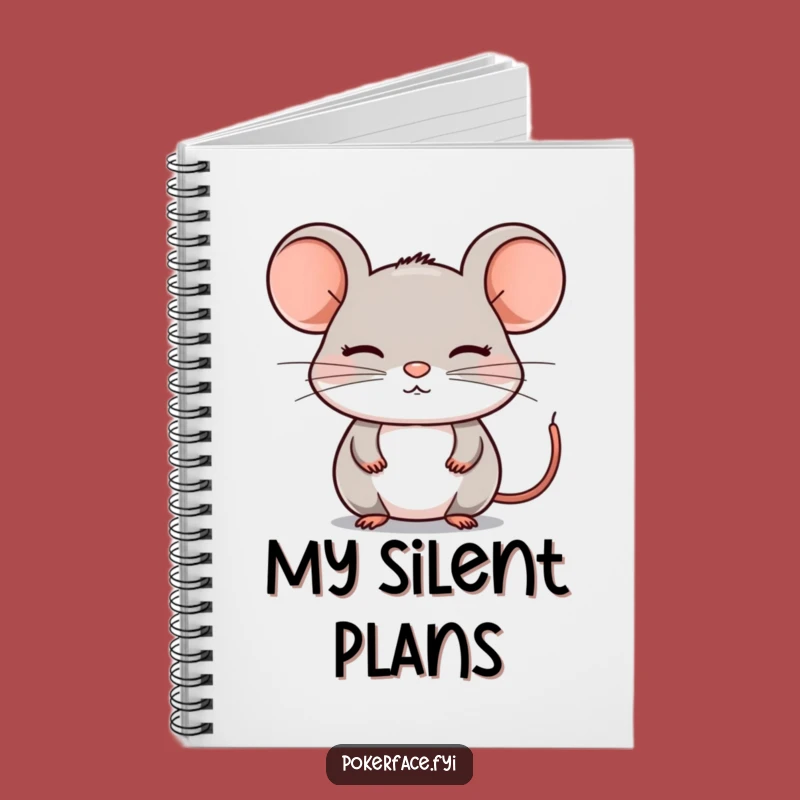 Funny Composed Mouse Notebook - Still Character Journal, Subtle Funny Gift for Notes