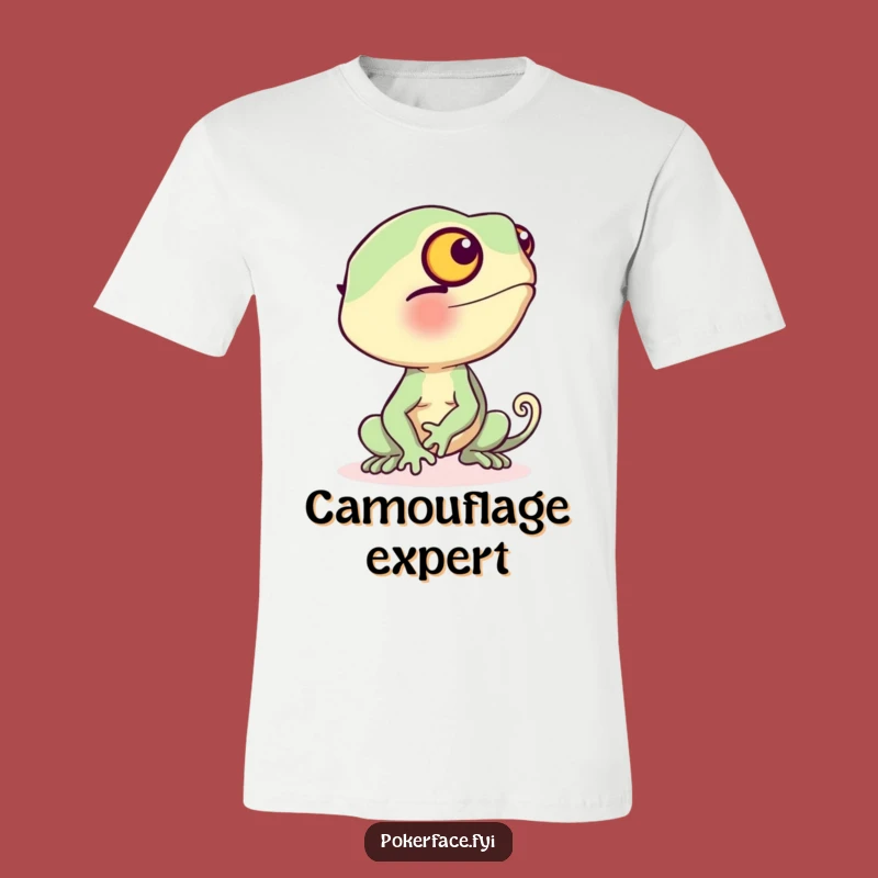 Funny T-Shirt: Blushing Chameleon Beige Transformation Tee