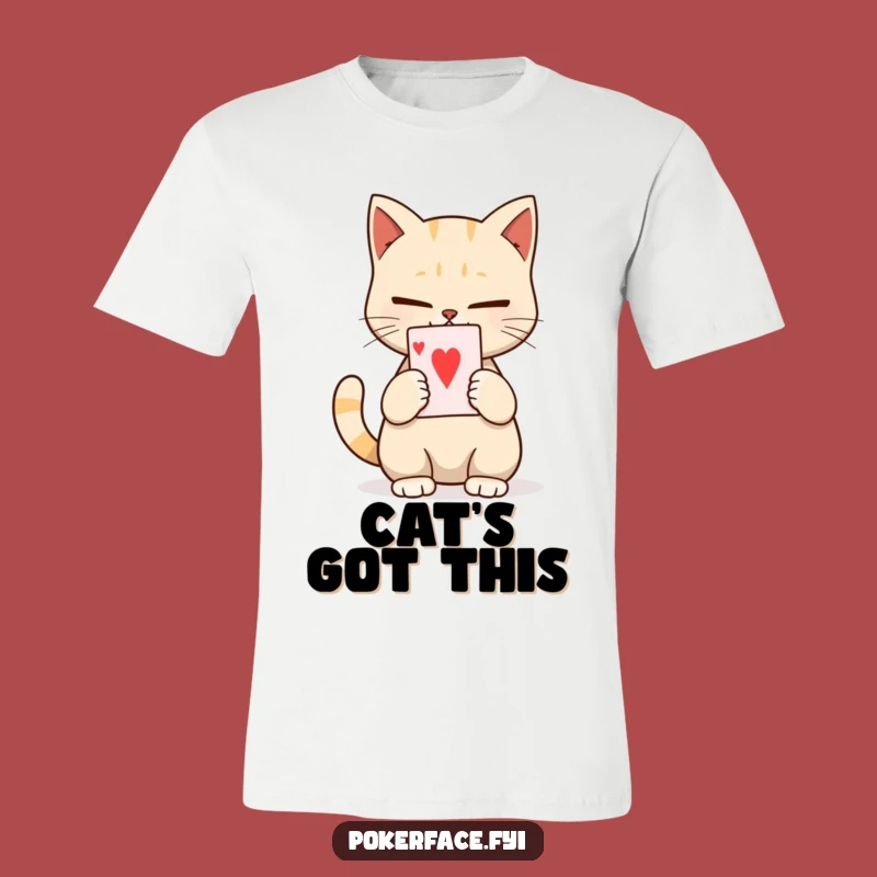 Funny Calm Cat Card T-Shirt: Unexpressive Feline - Hilarious Gift!