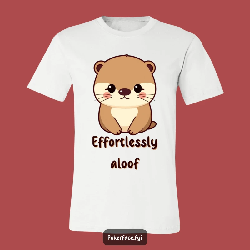 Funny Otter T-Shirt: Impassive Character, Even Face, Casual Humorous Apparel