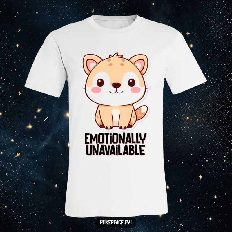 Funny cute animal t-shirt showcasing a pet with an unchanging, indifferent expression, radiating understated humor.