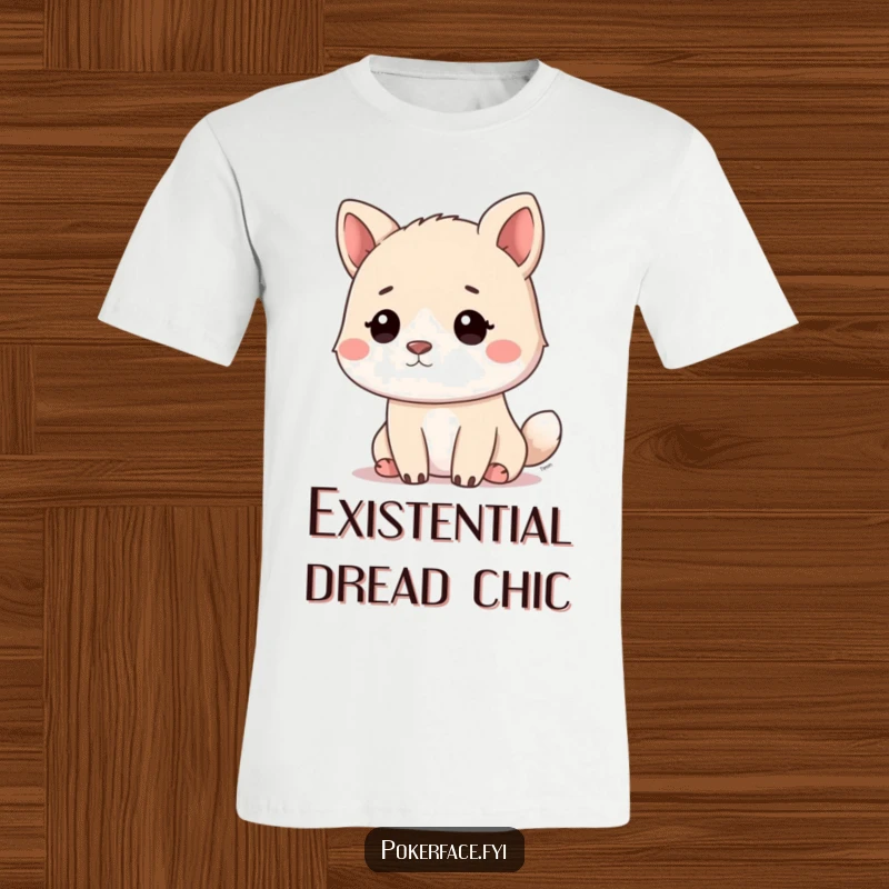 Funny calm animal t-shirt showcasing a pet with a deep, blank stare, radiating extreme relaxation and humor.