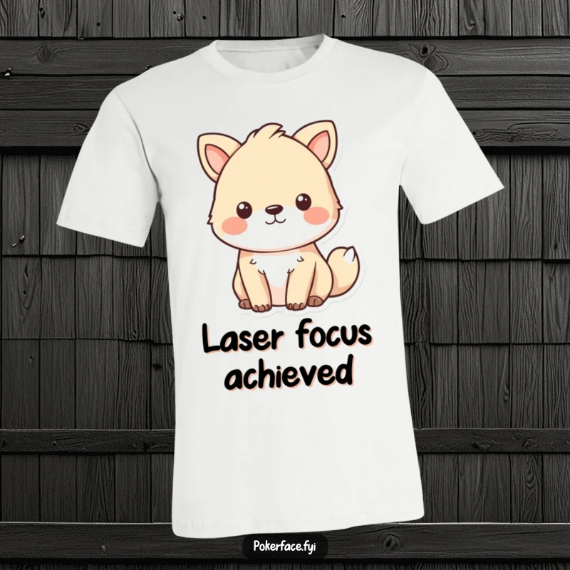 Funny focused animal t-shirt showcasing a pet with a fierce, emotionless gaze, radiating serious intent and humor.