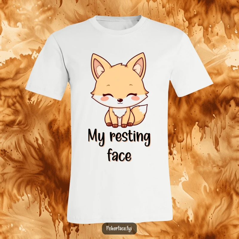 Funny Fox T-Shirt featuring a neutral character with a mild, unchanging facial expression, great for everyday wear.