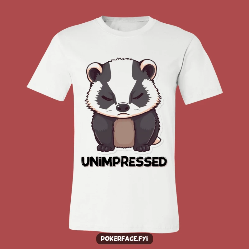 Funny Grumpy Badger T-Shirt: Unreadable and Unbothered Style