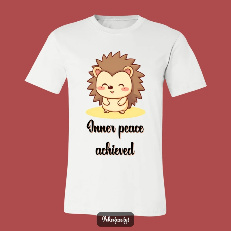 Funny Hedgehog T-Shirt: Happy Face, Flat Expression, Hilarious Style