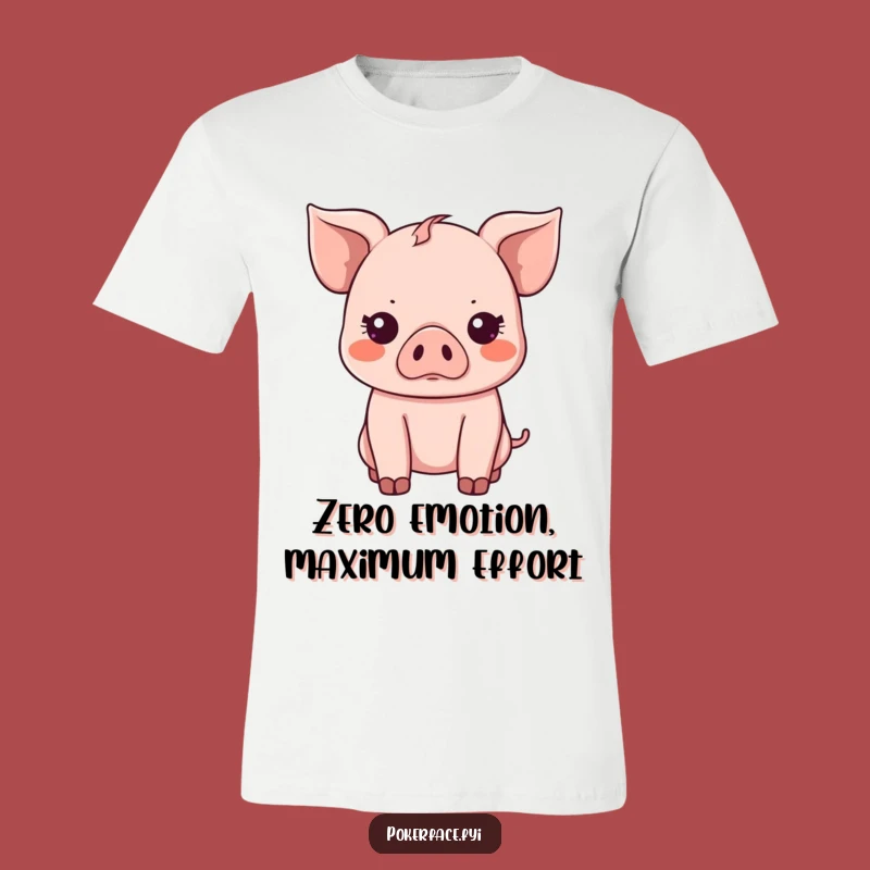 Funny Kawaii Piglet T-Shirt: Emotionless Cool, Your Go-To Funny Gift