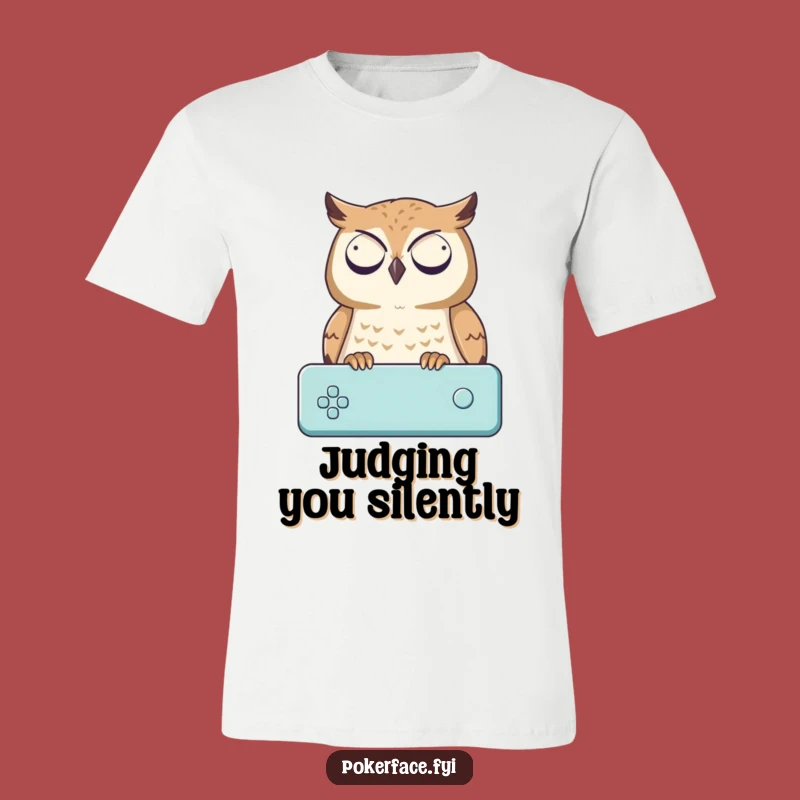 Funny Owl T-Shirt: Impassive Game Observer Tee, a Hilarious Statement for Any Occasion