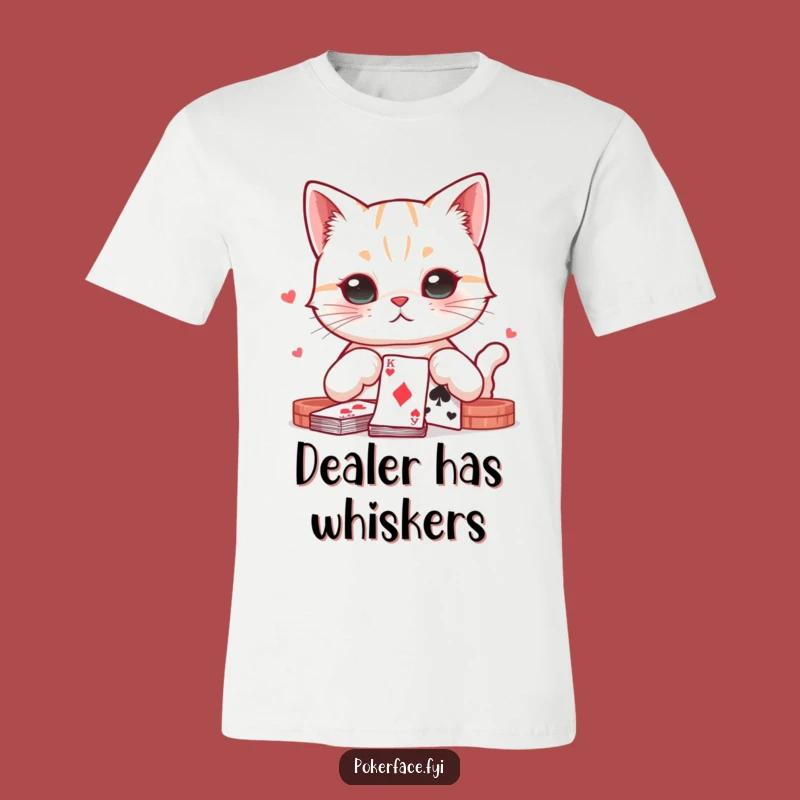 Funny Poker Cat T-Shirt: Neutral Feline Face Playing Cards - Hilarious Funny Gift Tee!