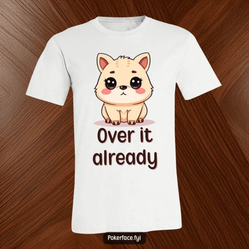 Funny T-Shirt showcasing an unamused animal character with a steady, level gaze, perfect for expressing mild disapproval humorously, a funny gift.