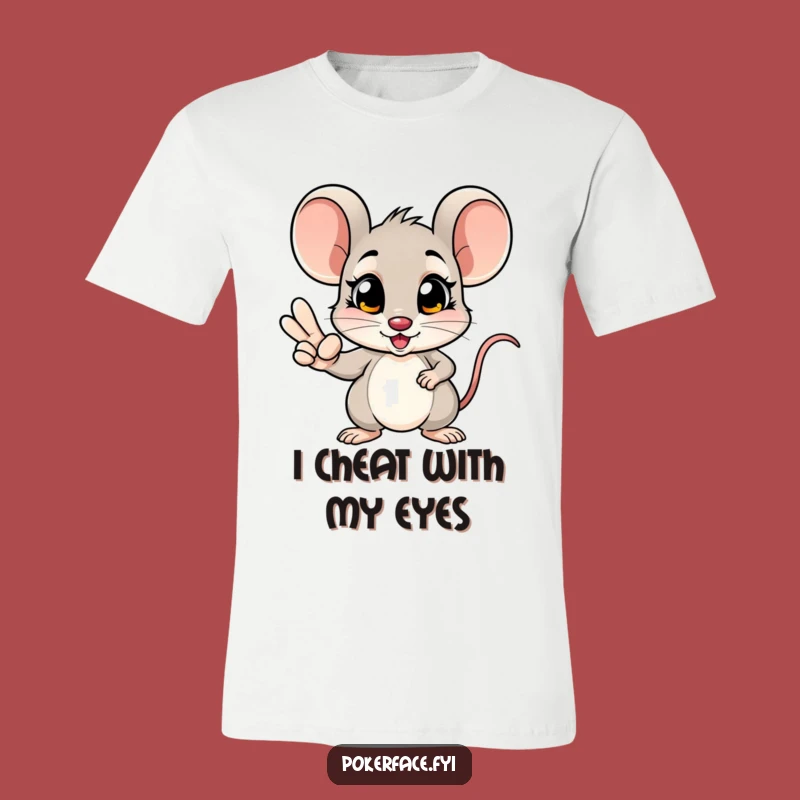 Funny Mouse Winning Hand T-Shirt: Unblinking Poker Face - Hilarious Gift Idea