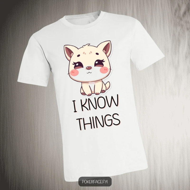 Funny t-shirt featuring an animal character with a subtle, mysterious wink, hinting at playful secrets and humor.