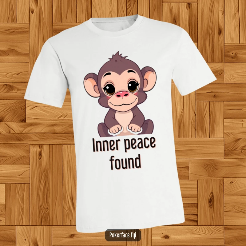 Funny Monkey T-Shirt featuring a monkey with a completely still expression, conveying hilarious calm and a stoic vibe, ideal as a funny gift.