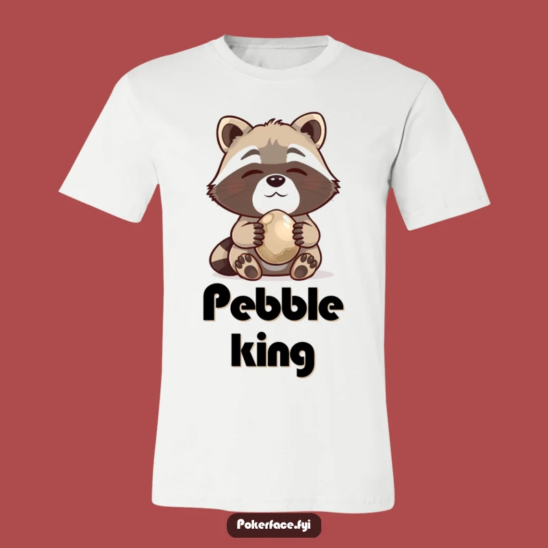 Funny Raccoon T-Shirt: Content Pebble Collector Tee