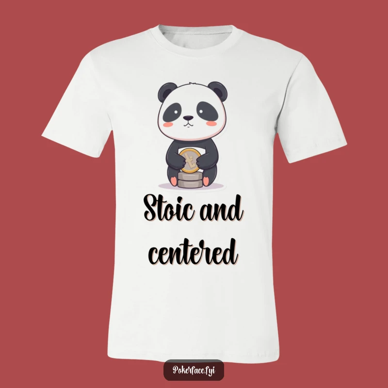 Funny Panda Coin T-Shirt: Stoic Balance, Hilarious Wealth Statement