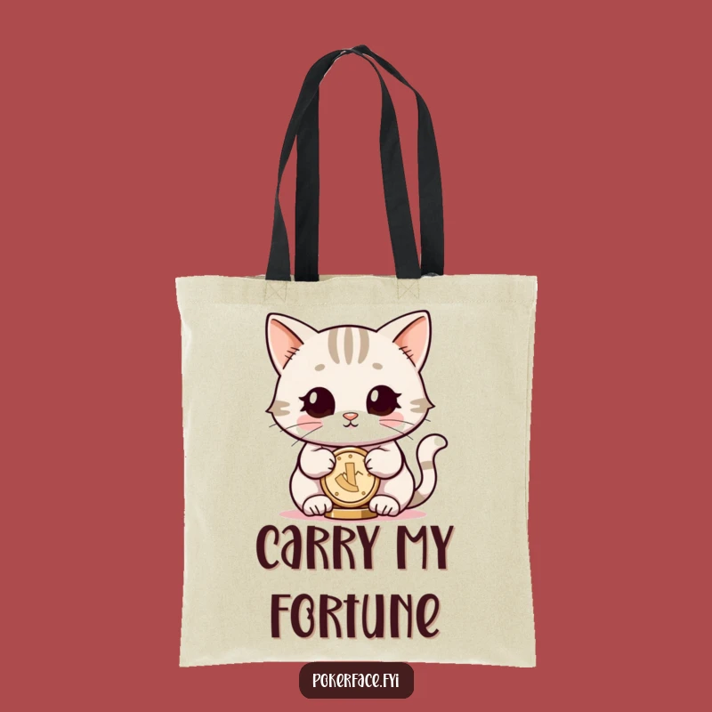 Funny Cat Tote Bag: Neutral Eyes Coin Balancer, Chic Feline Accessory Gift