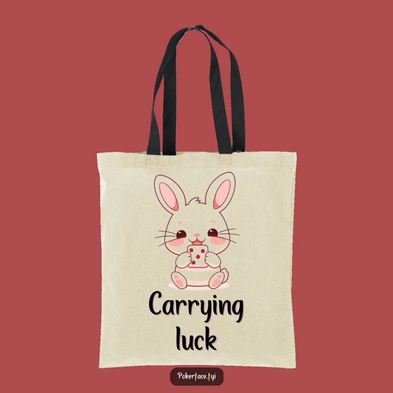 Funny Rabbit Tote Bag: Lucky Die Holder, Whimsical Character Accessory Gift