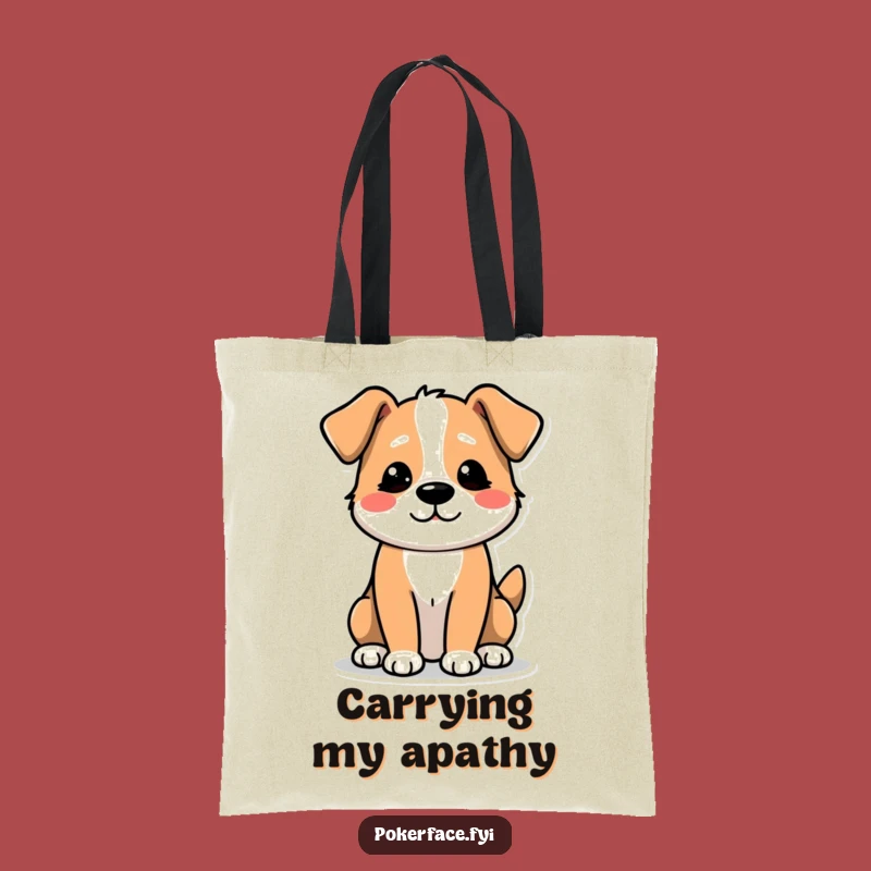 Funny Unexcited Dog Tote Bag - Low Energy Wag, Carry Your Indifference!