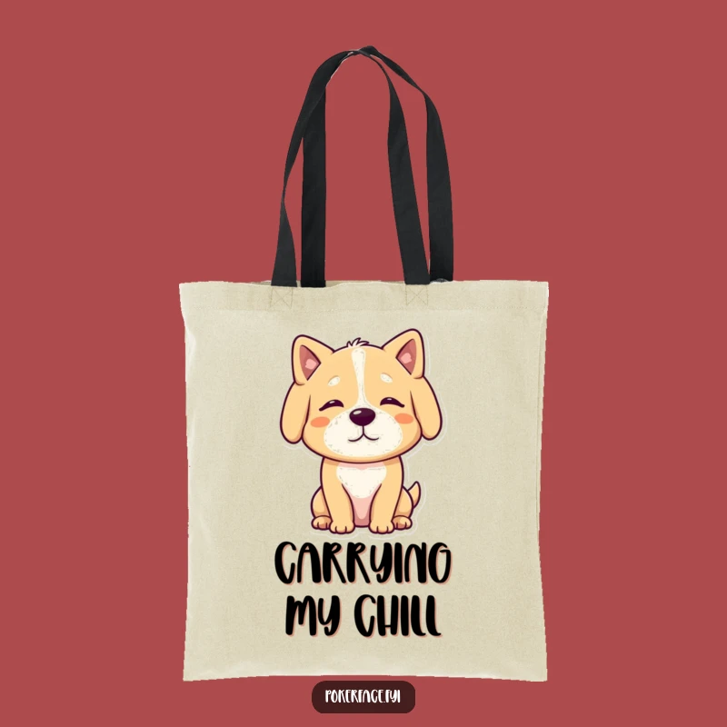 Funny Calm Dog Tote Bag: Carry Your Peace, Simple & Humorous Bag