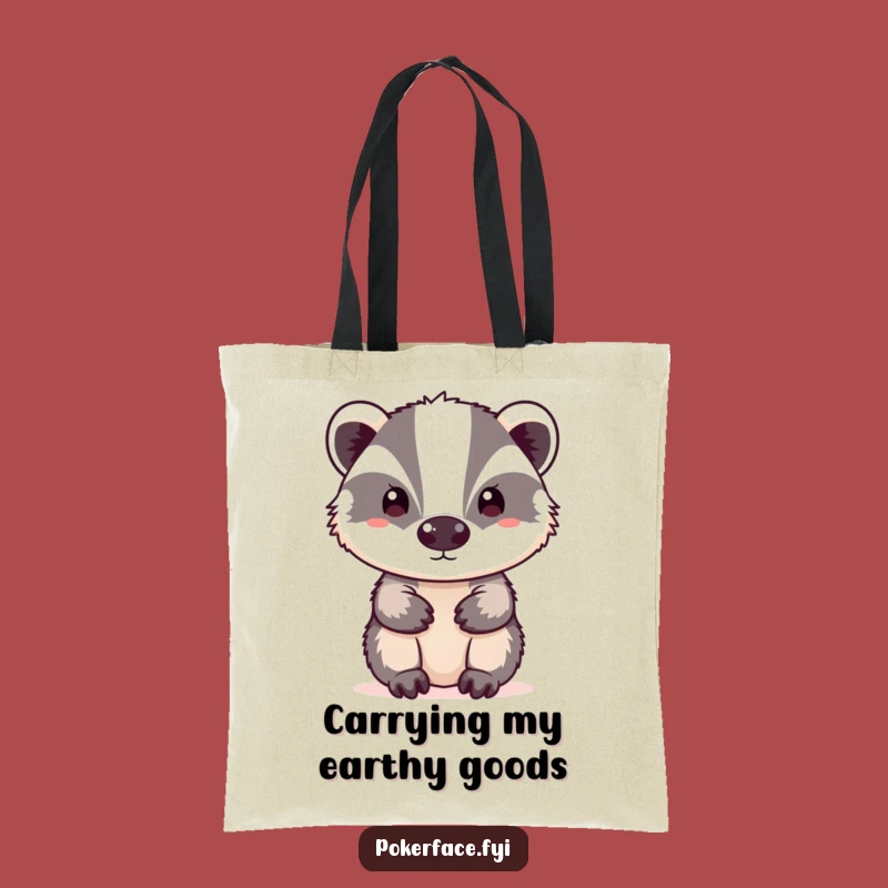 Funny Neutral Badger Tote Bag - Carry Calmness with Simplicity
