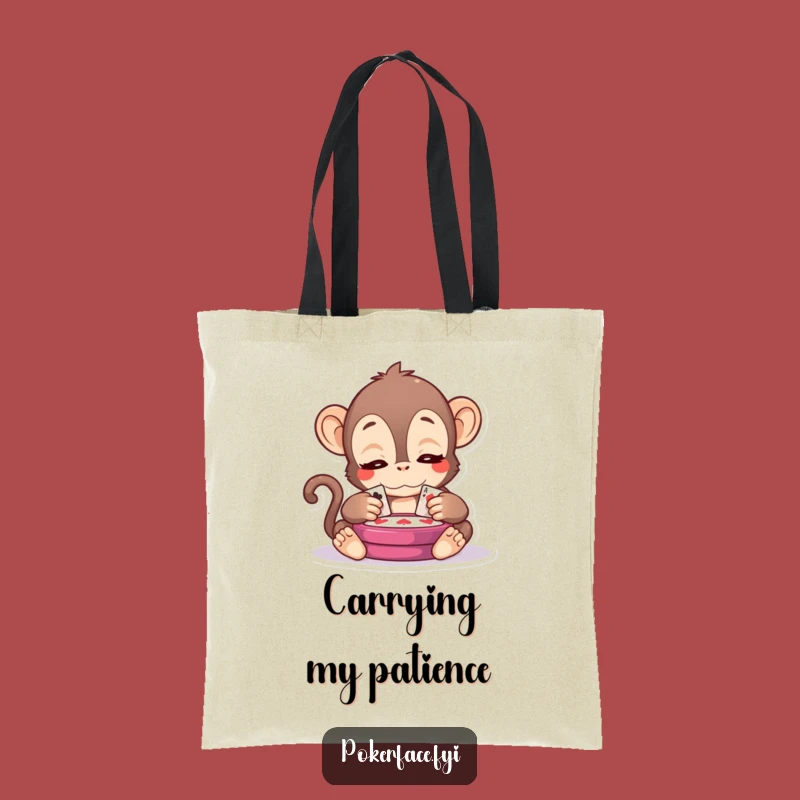 Funny Kawaii Monkey Tote Bag - Carry Your Strategy with Serenity