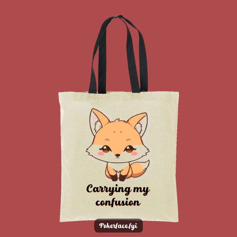 Funny Blank Stare Fox Tote Bag: Carry Your Bewilderment with Style