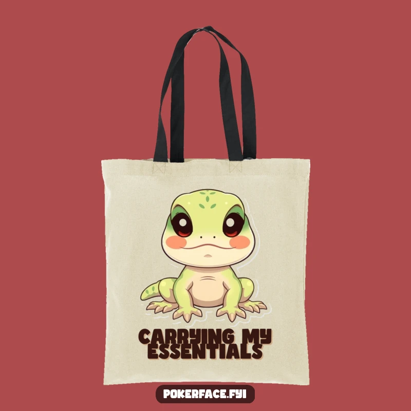 Funny Calm Lizard Tote Bag: Carry Your Calmness with Still Style