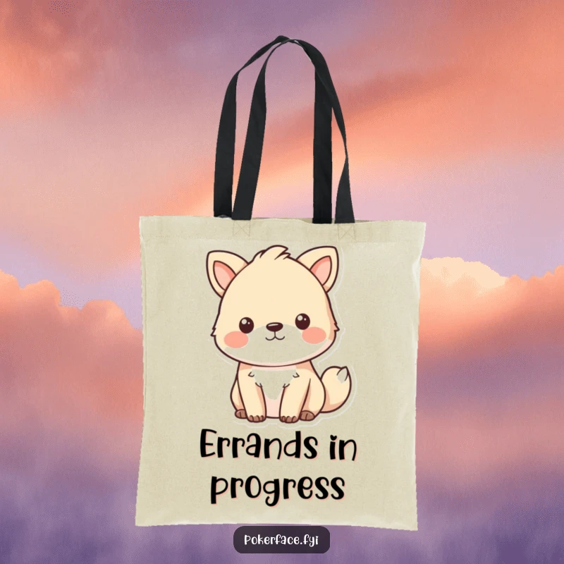 Funny focused animal tote bag designed with a pet’s focused, emotionless eyes, conveying intense concentration.