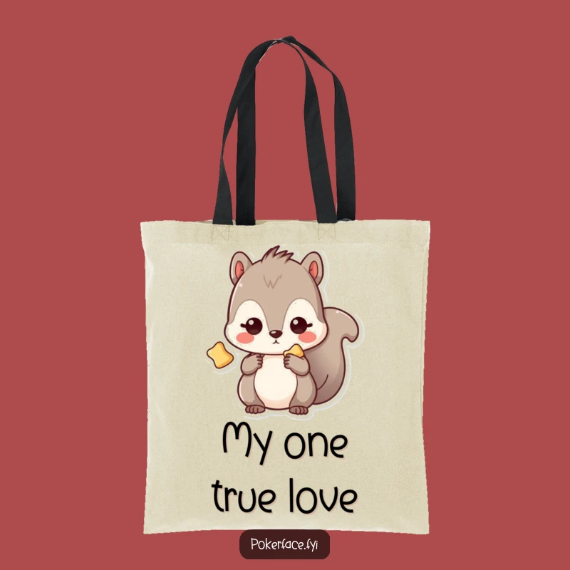Funny Kawaii Squirrel Chip Tote Bag: Blank Gaze Carry-All, Unique Funny Gift