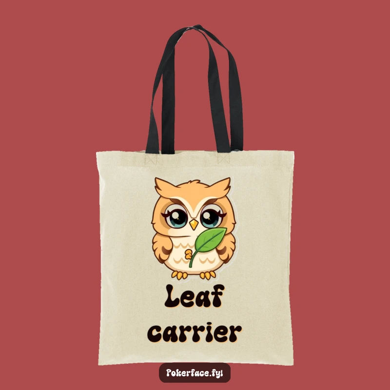 Funny Owl Tote Bag: Wide-Eyed Leaf Collector's Carry-all