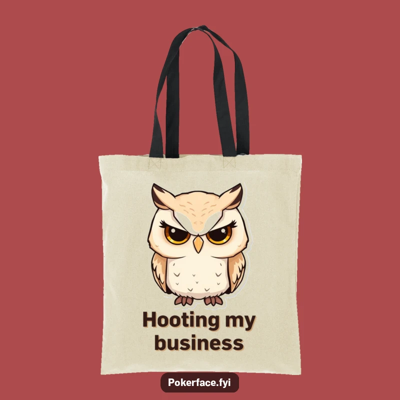 Funny Serious Owl Tote Bag: Carry Your Focus with Unwavering Style