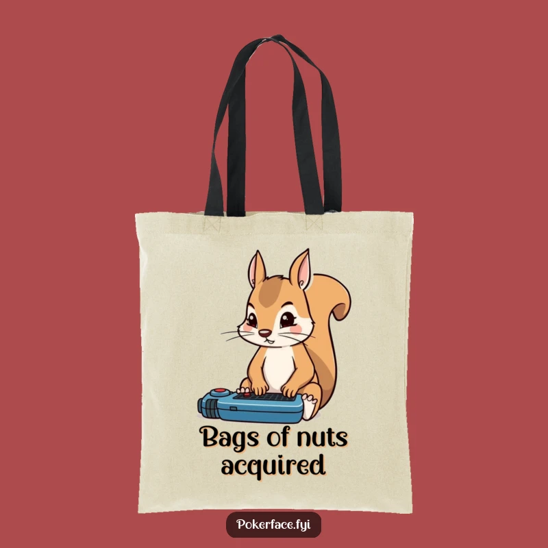 Funny Squirrel Poker Tote Bag: Focused Carryall - Stylish & Hilarious