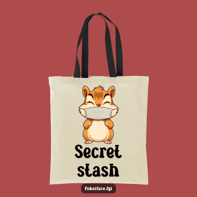 Funny Chipmunk Tote Bag: Masked Giggler, Mysterious Character Accessory Gift